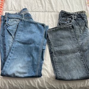 2 pair of  men’s Jeans 1-DKNY and 1-Express size 38x30 Regular Fit. Blue Denim.
